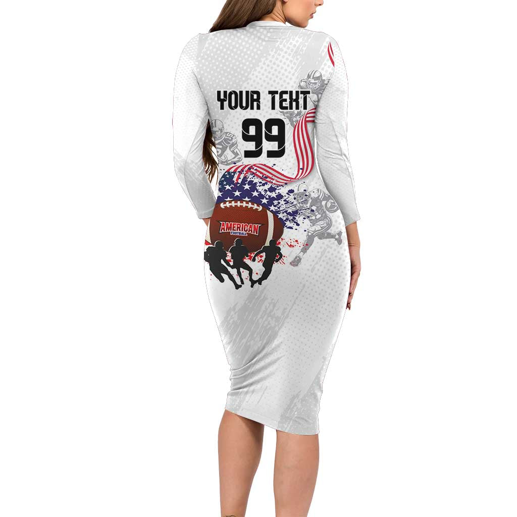 Custom American Football Long Sleeve Bodycon Dress Road to Glory