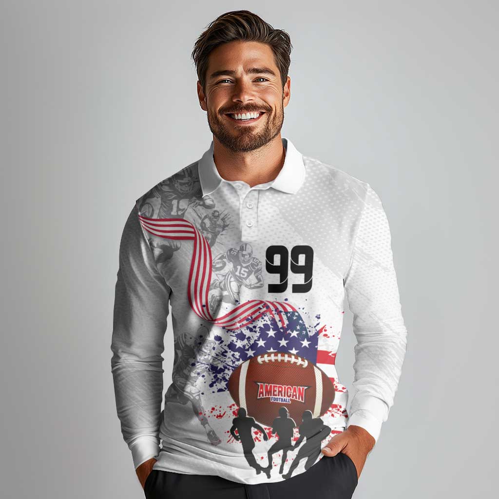 Custom American Football Long Sleeve Polo Shirt Road to Glory