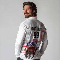 Custom American Football Long Sleeve Polo Shirt Road to Glory