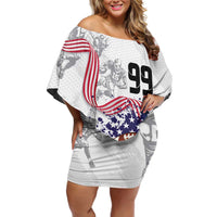 Custom American Football Off Shoulder Short Dress Road to Glory