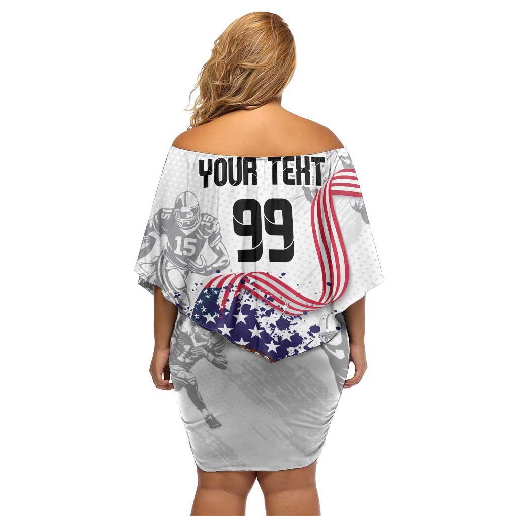 Custom American Football Off Shoulder Short Dress Road to Glory
