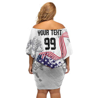 Custom American Football Off Shoulder Short Dress Road to Glory