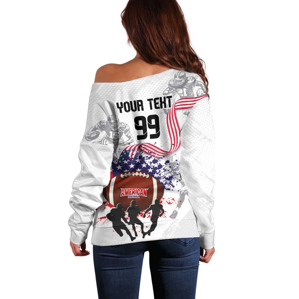 Custom American Football Off Shoulder Sweater Road to Glory