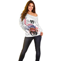 Custom American Football Off Shoulder Sweater Road to Glory