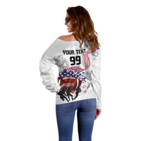 Custom American Football Off Shoulder Sweater Road to Glory