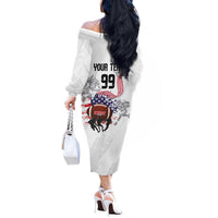 Custom American Football Off The Shoulder Long Sleeve Dress Road to Glory