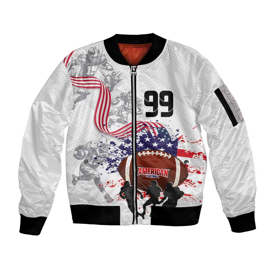 Custom American Football Sleeve Zip Bomber Jacket Road to Glory