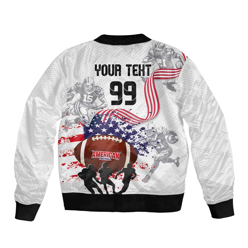 Custom American Football Sleeve Zip Bomber Jacket Road to Glory