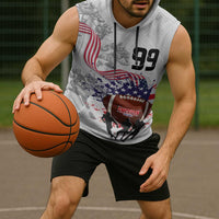 Custom American Football Sleeveless Hoodie Road to Glory