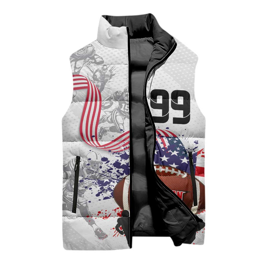 Custom American Football Sleeveless Puffer Jacket Road to Glory