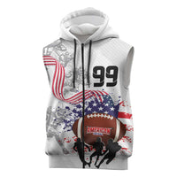 Custom American Football Sleeveless Zip Hoodie Road to Glory