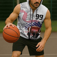 Custom American Football Sleeveless Zip Hoodie Road to Glory