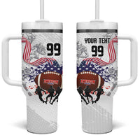 Custom American Football Tumbler With Handle Road to Glory