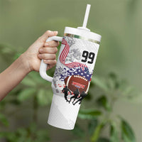 Custom American Football Tumbler With Handle Road to Glory