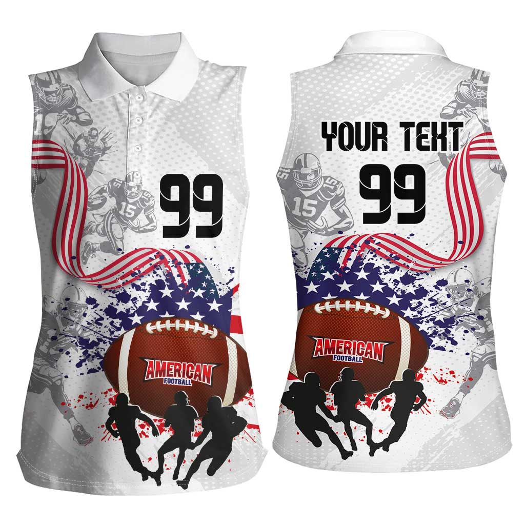 Custom American Football Women Sleeveless Polo Shirt Road to Glory