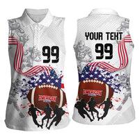 Custom American Football Women Sleeveless Polo Shirt Road to Glory