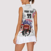 Custom American Football Women Sleeveless Polo Shirt Road to Glory
