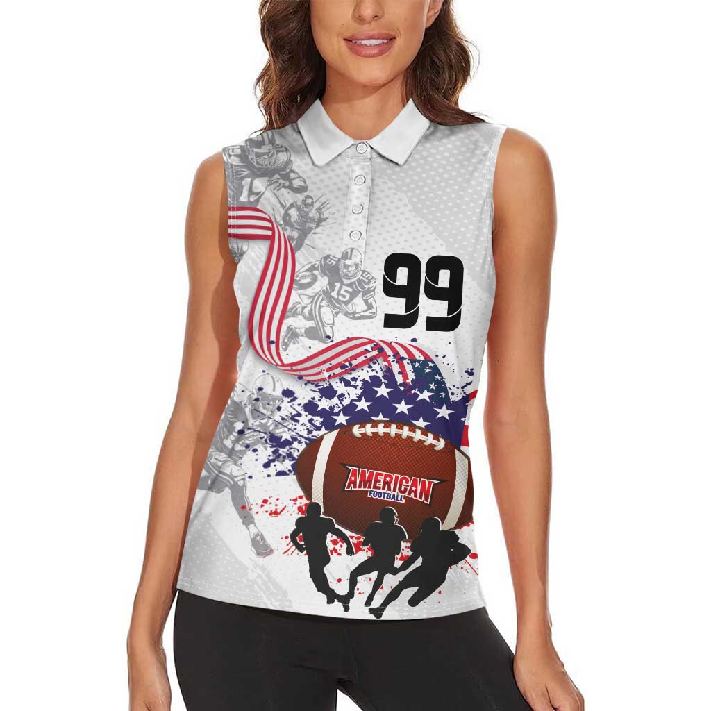 Custom American Football Women Sleeveless Polo Shirt Road to Glory