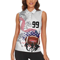 Custom American Football Women Sleeveless Polo Shirt Road to Glory