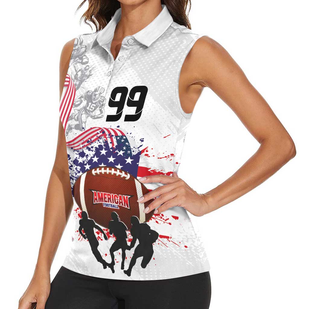 Custom American Football Women Sleeveless Polo Shirt Road to Glory