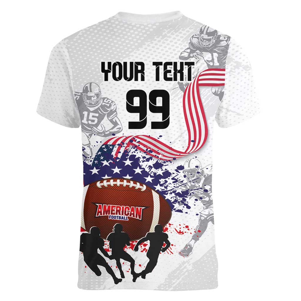 Custom American Football Women V-Neck T-Shirt Road to Glory