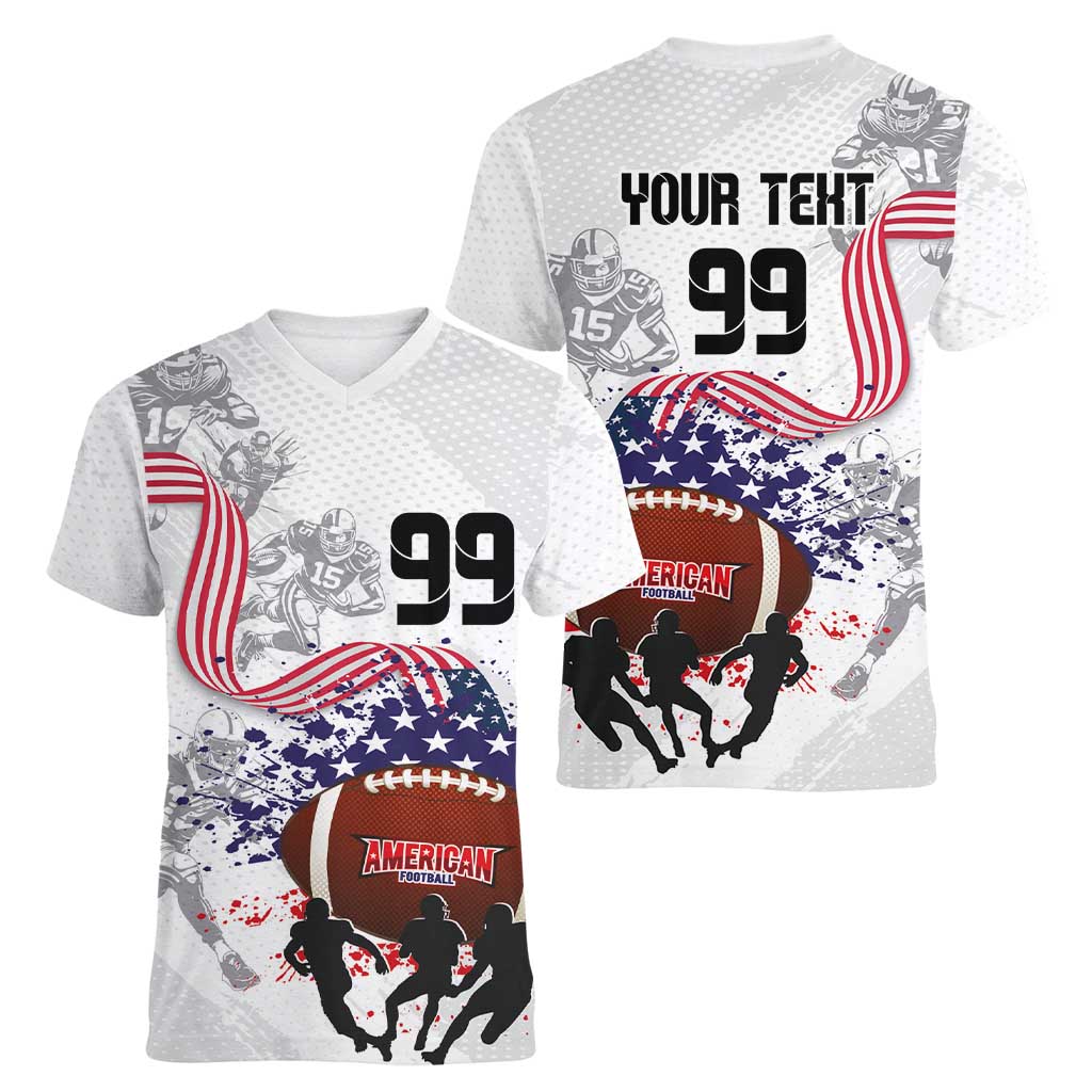 Custom American Football Women V-Neck T-Shirt Road to Glory