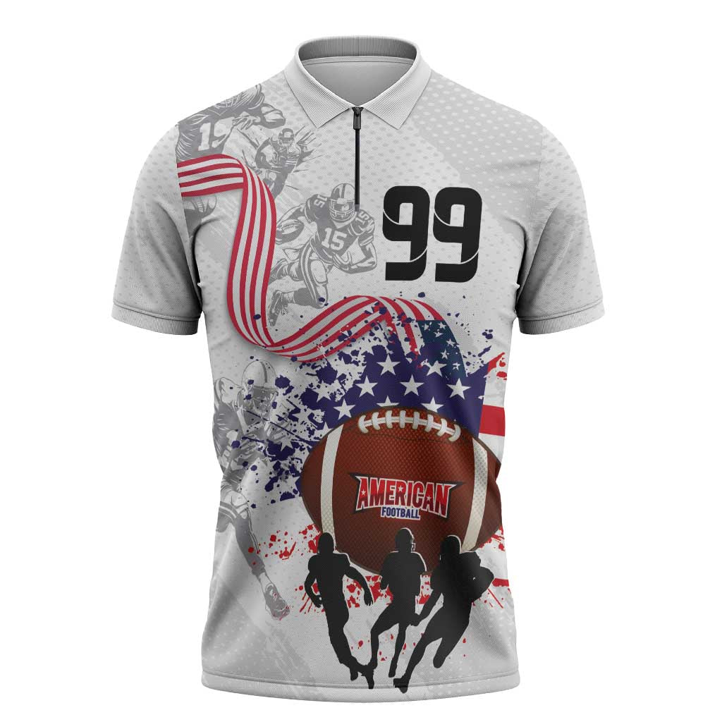 Custom American Football Zipper Polo Shirt Road to Glory