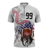 Custom American Football Zipper Polo Shirt Road to Glory