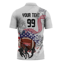 Custom American Football Zipper Polo Shirt Road to Glory