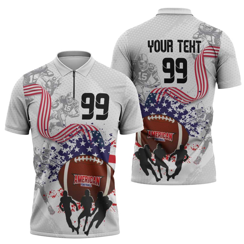 Custom American Football Zipper Polo Shirt Road to Glory