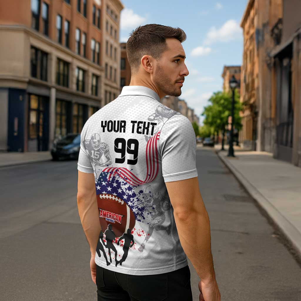 Custom American Football Zipper Polo Shirt Road to Glory