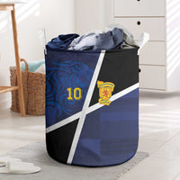 Custom Scottish Football Laundry Basket Lion and Tartan Patchwork Pattern
