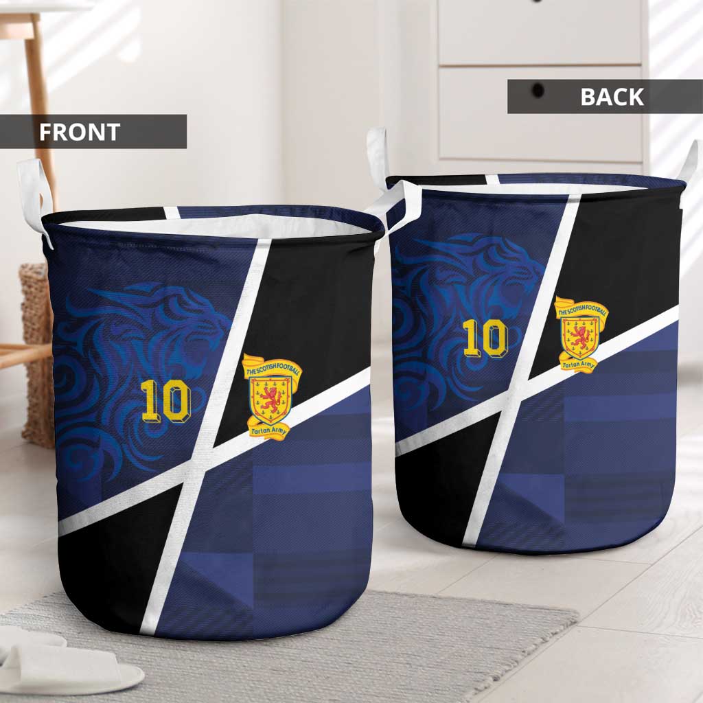 Custom Scottish Football Laundry Basket Lion and Tartan Patchwork Pattern