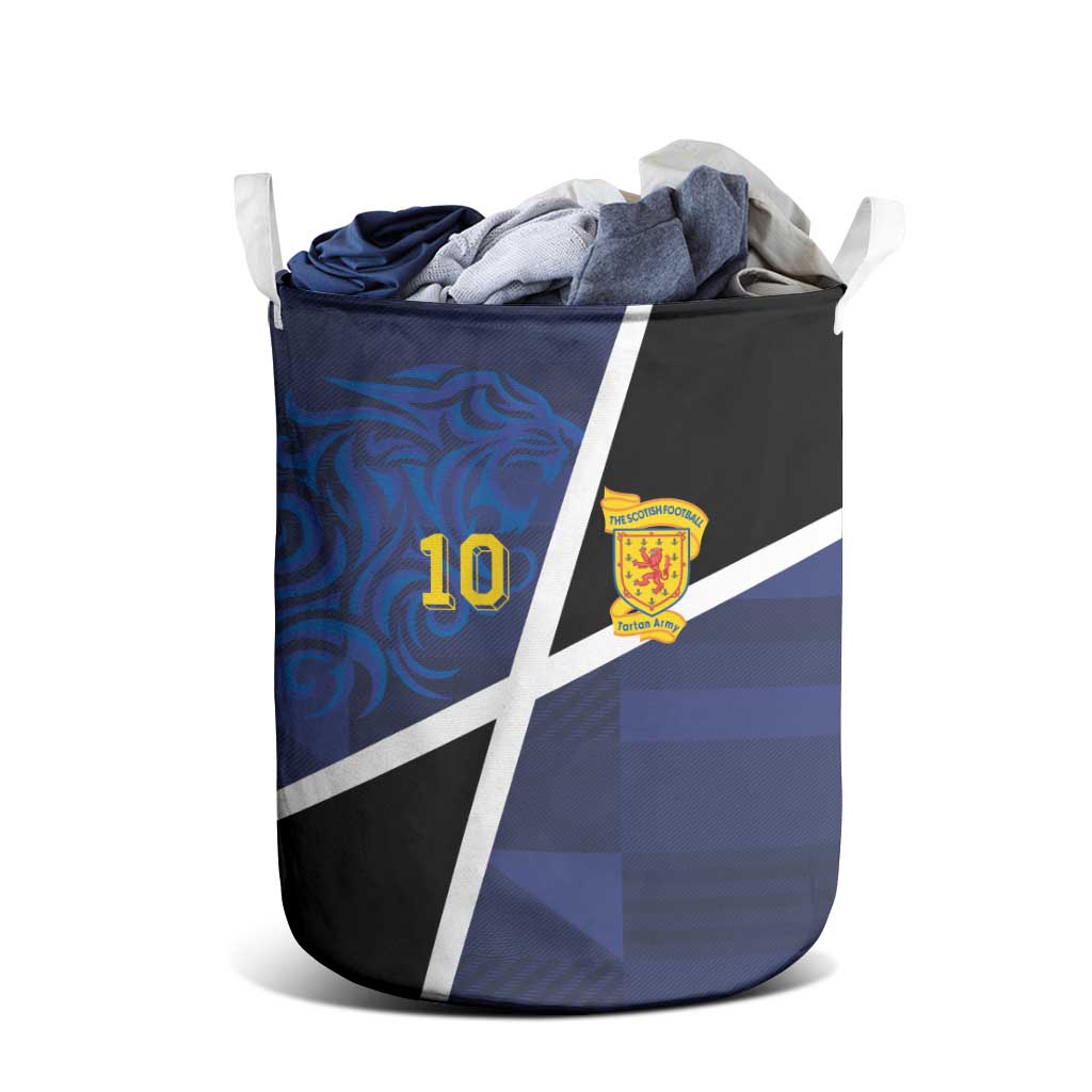 Custom Scottish Football Laundry Basket Lion and Tartan Patchwork Pattern