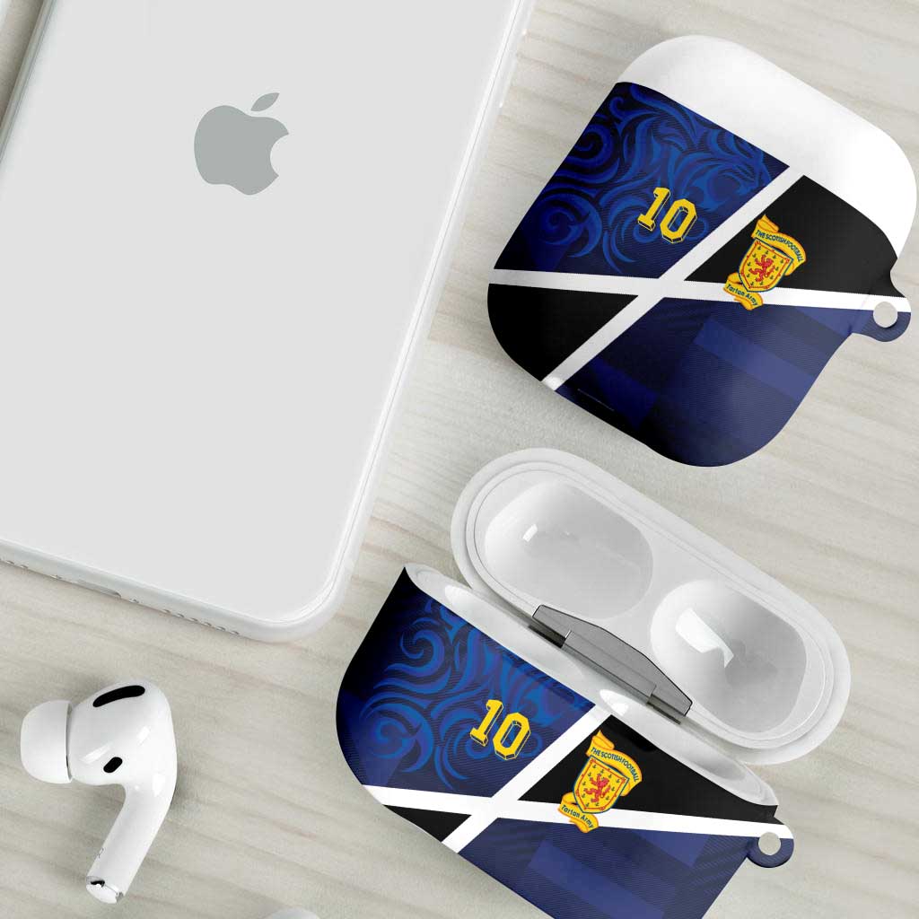 Custom Scottish Football AirPods Case Lion and Tartan Patchwork Pattern