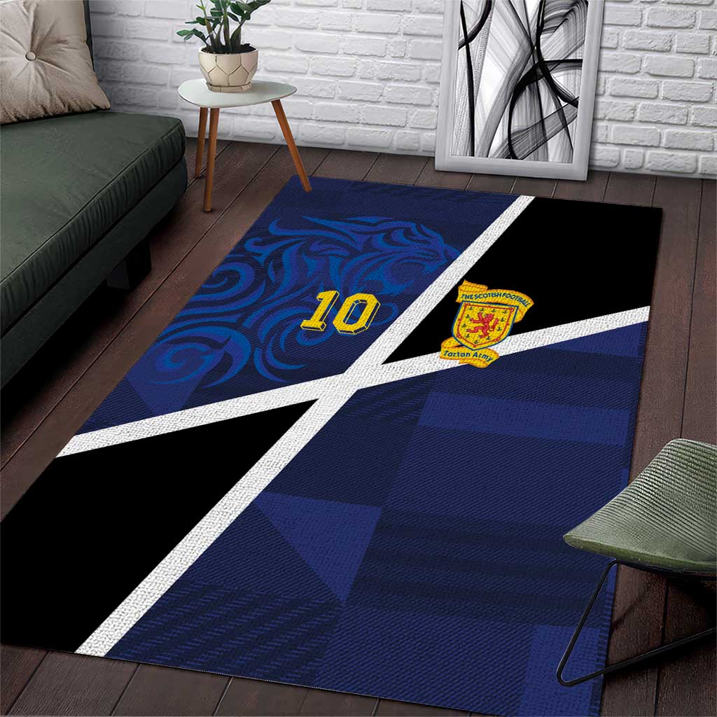 Custom Scottish Football Area Rug Lion and Tartan Patchwork Pattern