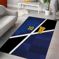 Custom Scottish Football Area Rug Lion and Tartan Patchwork Pattern