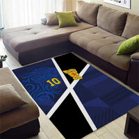 Custom Scottish Football Area Rug Lion and Tartan Patchwork Pattern