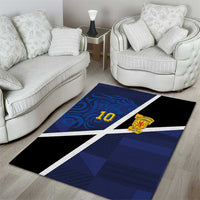 Custom Scottish Football Area Rug Lion and Tartan Patchwork Pattern