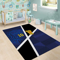 Custom Scottish Football Area Rug Lion and Tartan Patchwork Pattern