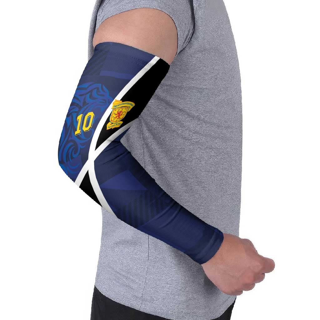 Custom Scottish Football Arm Sleeves Lion and Tartan Patchwork Pattern