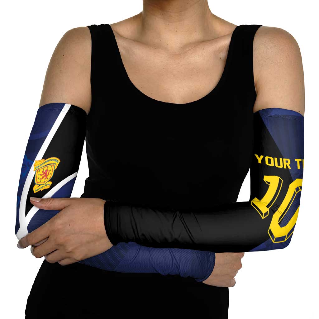 Custom Scottish Football Arm Sleeves Lion and Tartan Patchwork Pattern