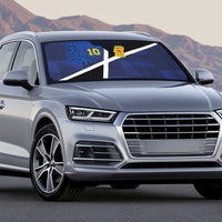 Custom Scottish Football Auto Sun Shade Lion and Tartan Patchwork Pattern