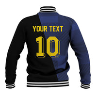 Custom Scottish Football Baseball Jacket Lion and Tartan Patchwork Pattern
