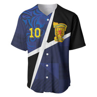 Custom Scottish Football Baseball Jersey Lion and Tartan Patchwork Pattern