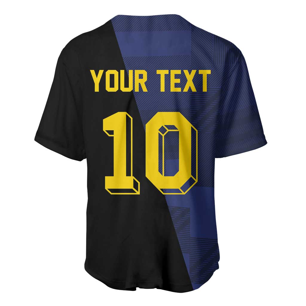 Custom Scottish Football Baseball Jersey Lion and Tartan Patchwork Pattern