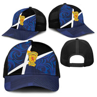 Scottish Football Baseball Net Cap Lion and Tartan Patchwork Pattern