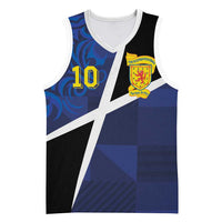 Custom Scottish Football Basketball Jersey Lion and Tartan Patchwork Pattern
