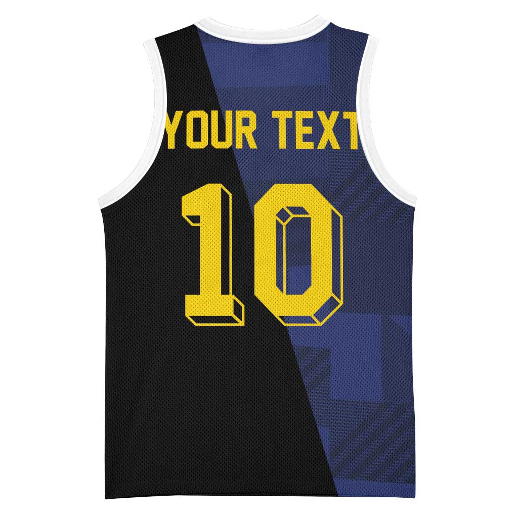 Custom Scottish Football Basketball Jersey Lion and Tartan Patchwork Pattern