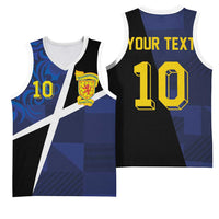 Custom Scottish Football Basketball Jersey Lion and Tartan Patchwork Pattern